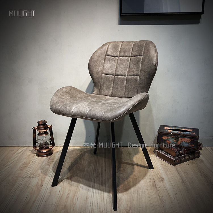 格紋造型舒適布質餐椅