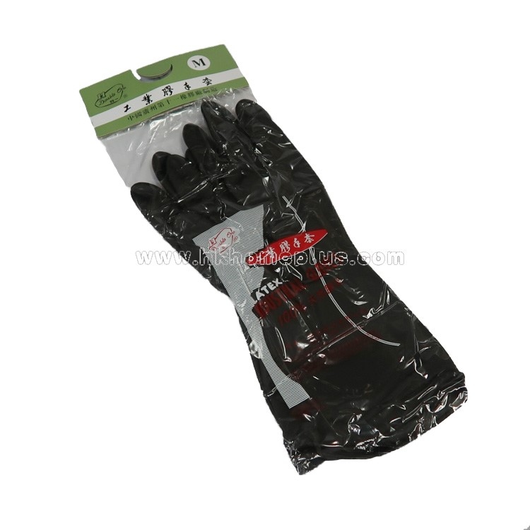 3對裝 雙一牌: 工業用黑色膠手套 (S-L碼)