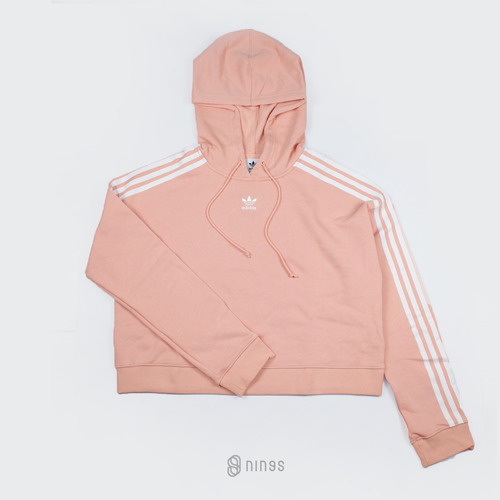 pink cropped adidas hoodie