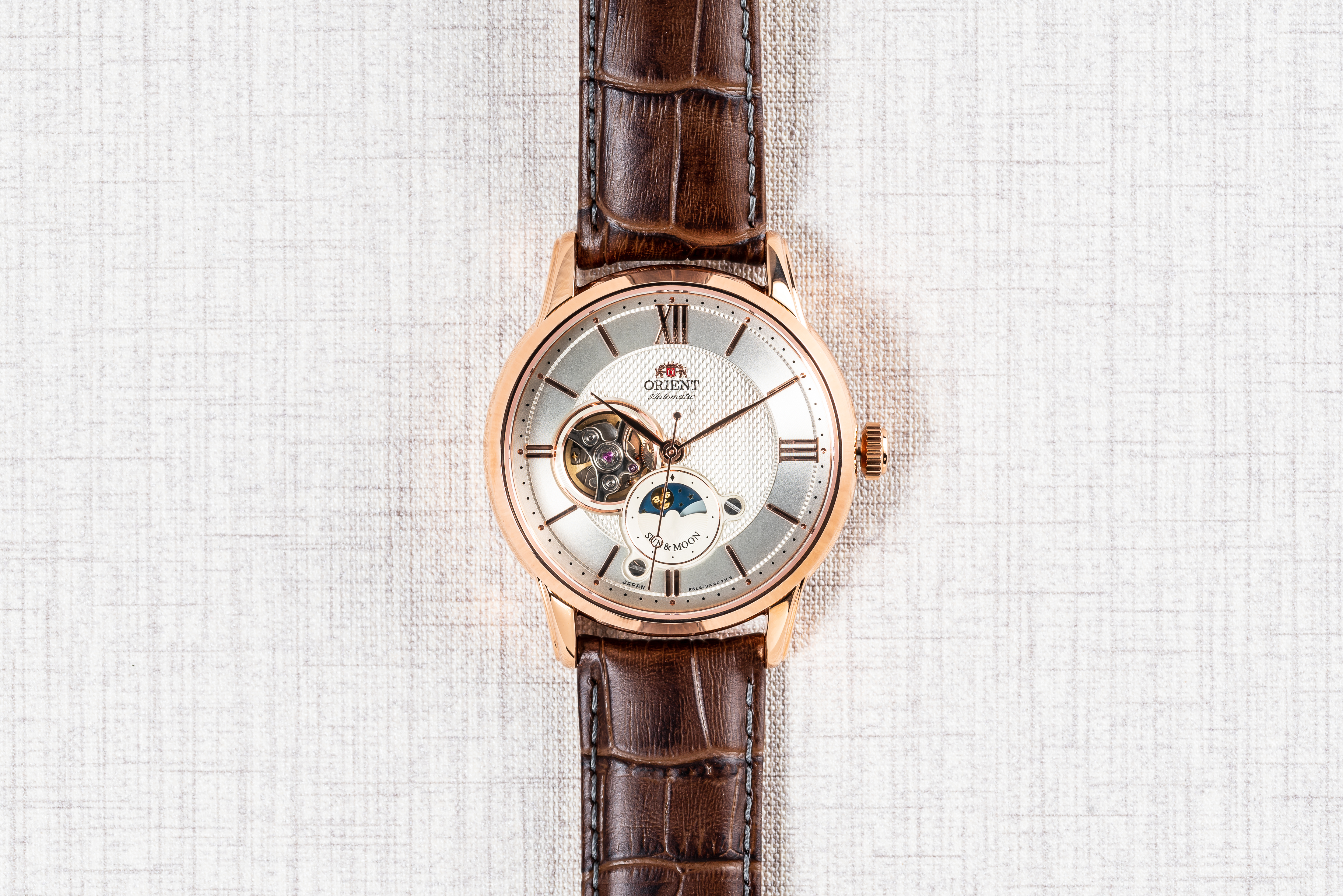 Sun & Moon - Rose Gold White Open Heart (Version 4)