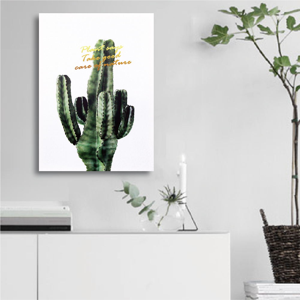 49折 - 時尚無框畫40x55-W271北歐仙人掌