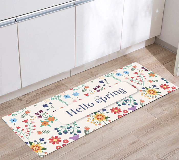 皮革防水防滑廚房踏墊(三種尺寸)_春天