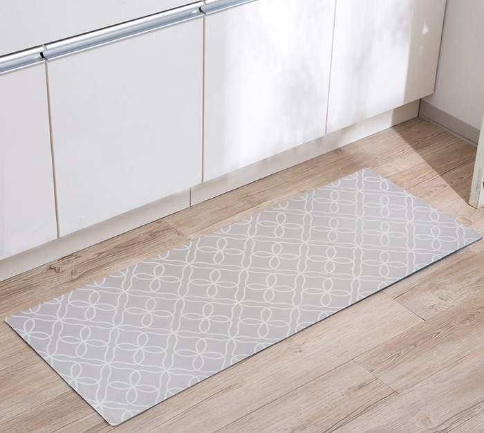 皮革防水防滑廚房踏墊(三種尺寸)_灰花紋