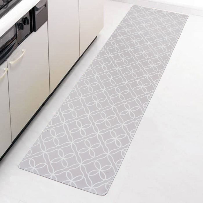 皮革防水防滑廚房踏墊(三種尺寸)_灰花紋