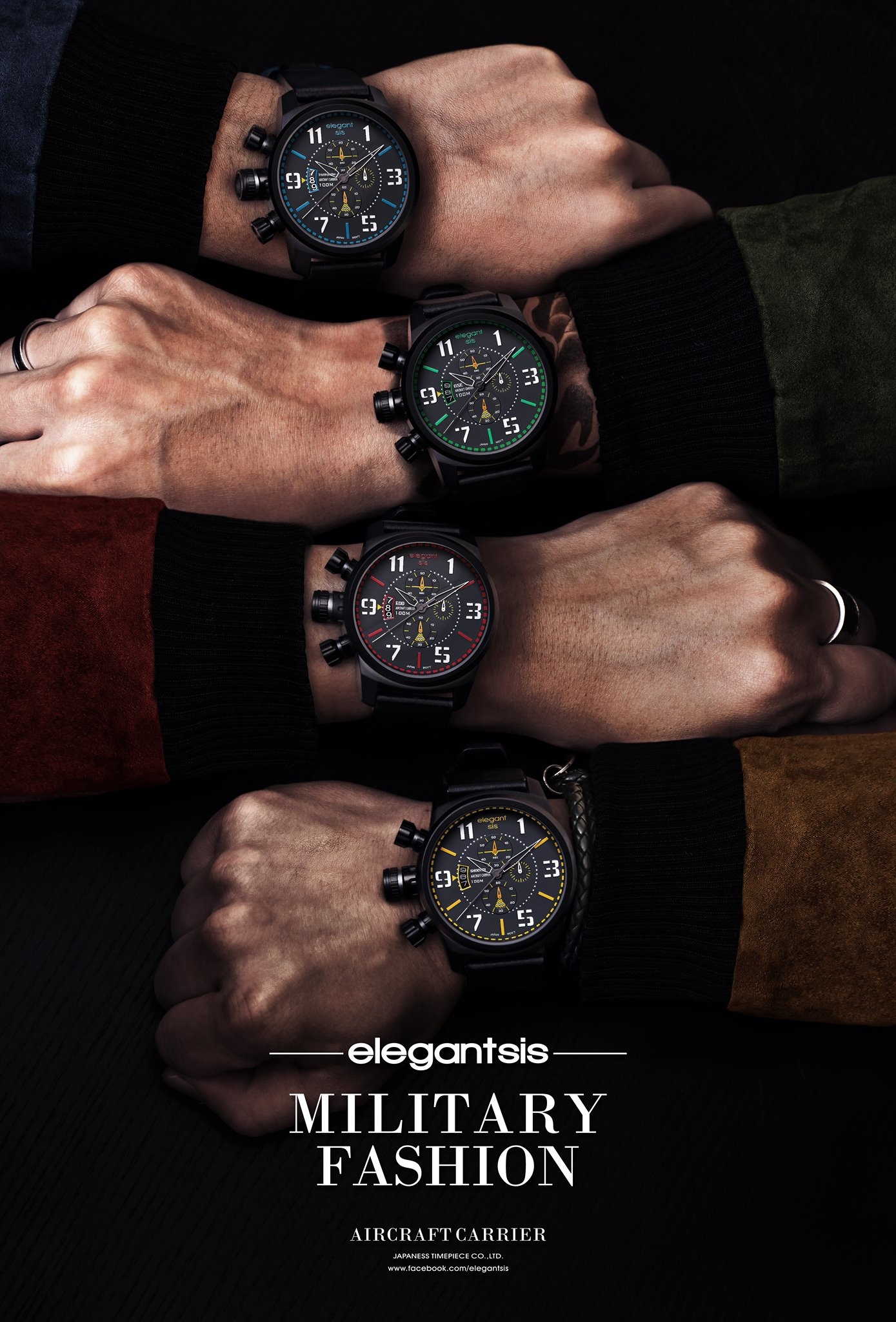 萬年鐘錶 - elegantsis 愛樂時 JF48  航空母艦系列  ELJF48-OU03LC  錶徑48MM