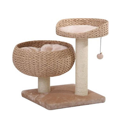 美國Petpals 紙繩編織圓窩型跳台(原色) PP-9058