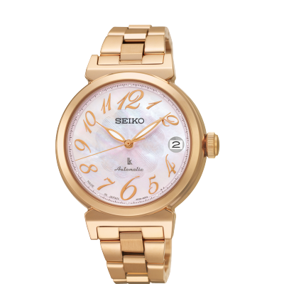 萬年鐘錶 - SEIKO 日本精工錶 LUKIA 系列 熱愛生活 經典機械錶系列 貝殼錶面機械錶  玫瑰金女錶 SRP870J1 / 4R35-00J0P 錶徑 34.6MM