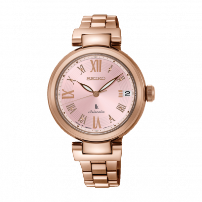 萬年鐘錶 - SEIKO 日本精工錶 LUKIA 系列 熱愛生活 經典機械錶系列 咖啡色錶面機械錶  玫瑰金女錶 SRP848J1 / 4R35-02X0P 錶徑 33.9MM