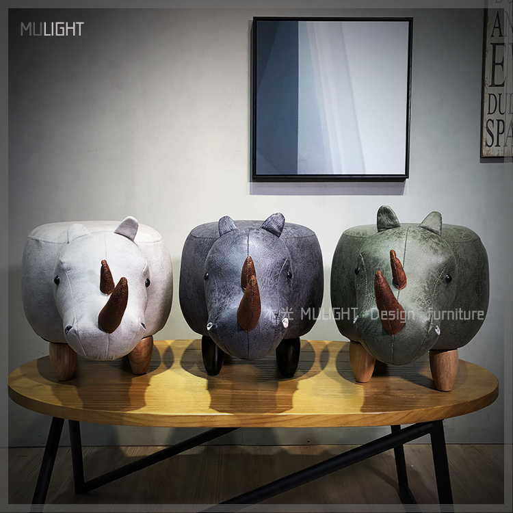 超可愛犀牛造型矮凳