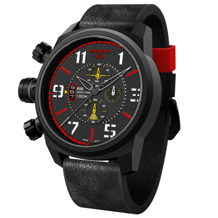 萬年鐘錶 - elegantsis 愛樂時 JF48  航空母艦系列  ELJF48-OR02LC  錶徑48MM