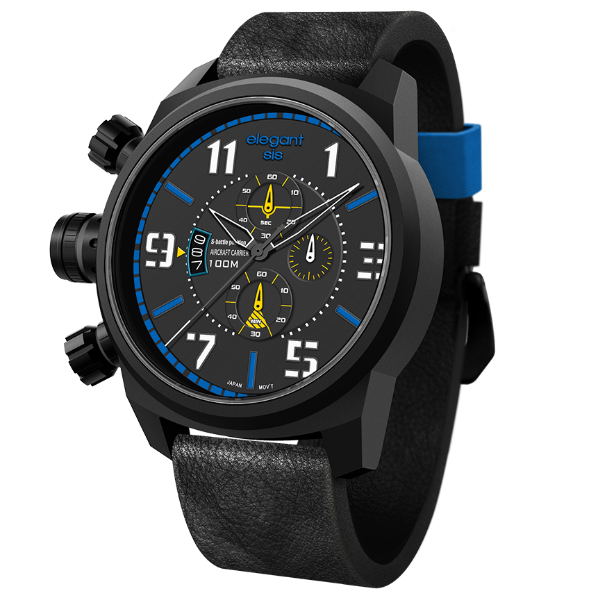 萬年鐘錶 - elegantsis 愛樂時 JF48  航空母艦系列  ELJF48-OU03LC  錶徑48MM