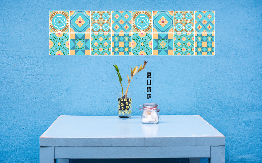 台灣立體花磚壁貼--夏日詩情