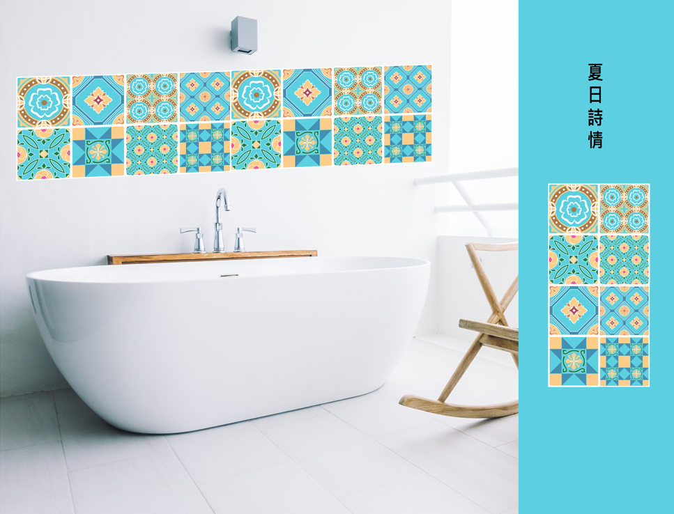 台灣立體花磚壁貼--夏日詩情