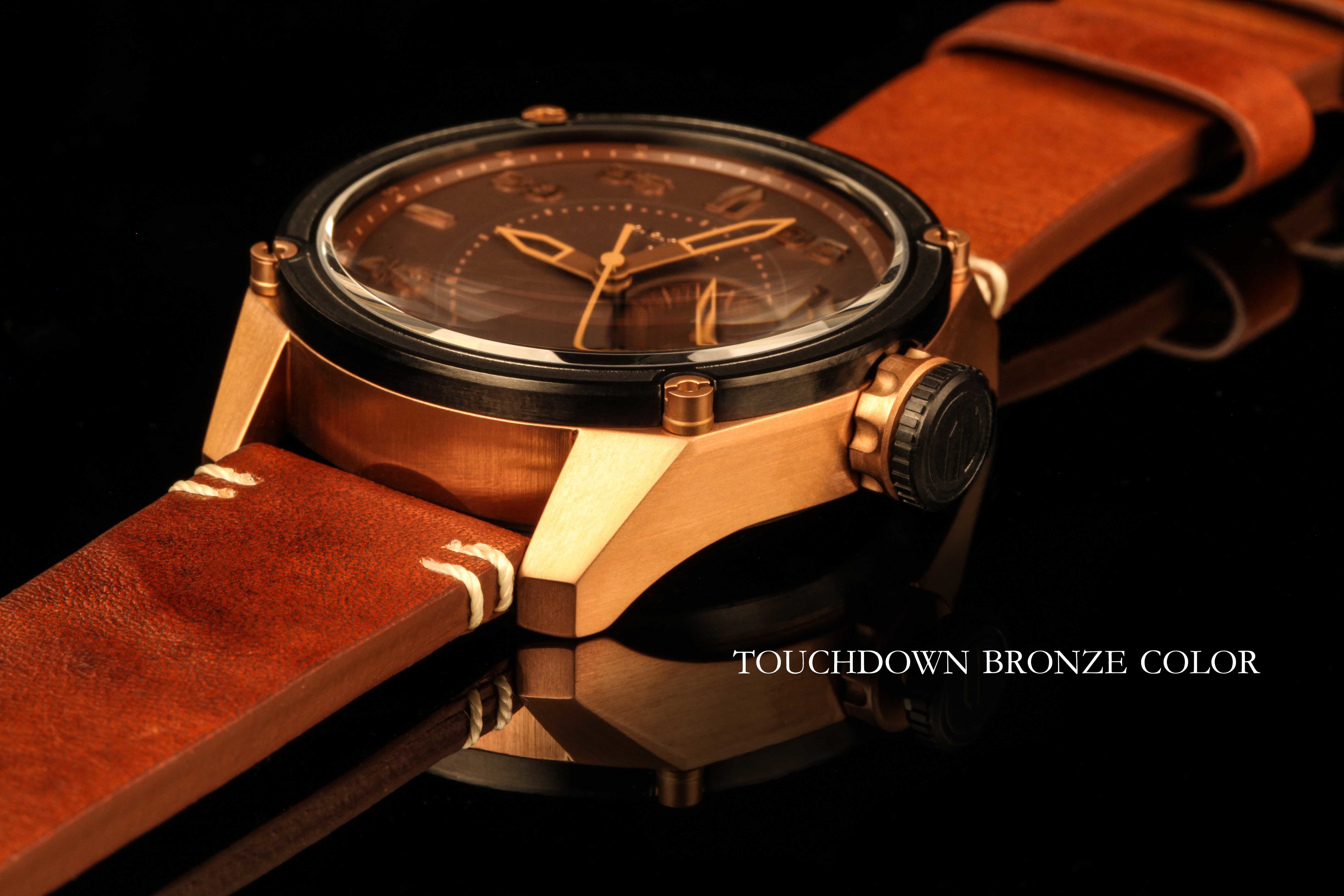 萬年鐘錶 - elegantsis 愛樂時 JT47 槍械風  黑面軍事腕錶 JT47古銅 錶徑47MM