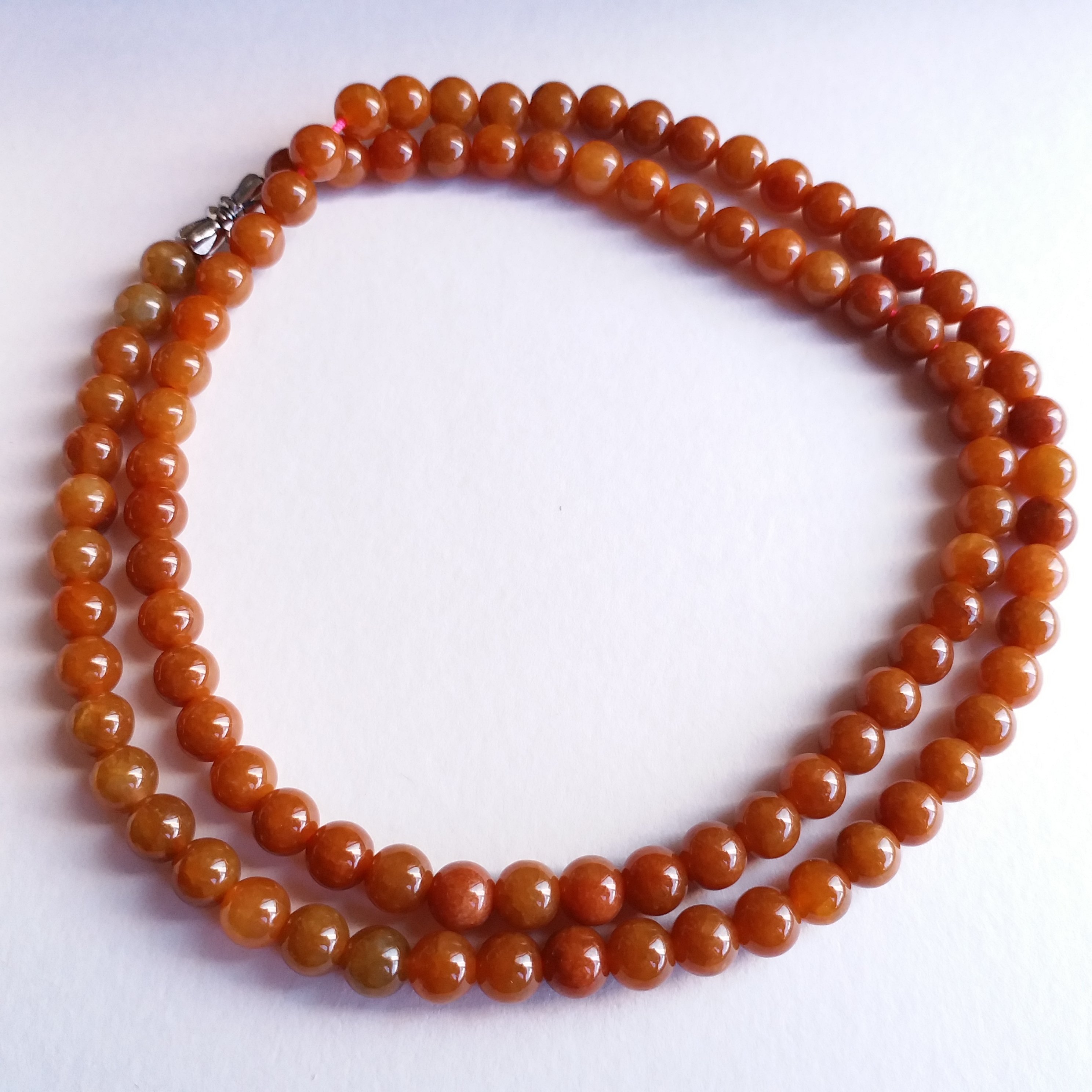 冰糯天然黃翡圓珠項鍊 (6mm直徑), 天然翡翠A玉, 緬甸玉, Jade, Jadeite