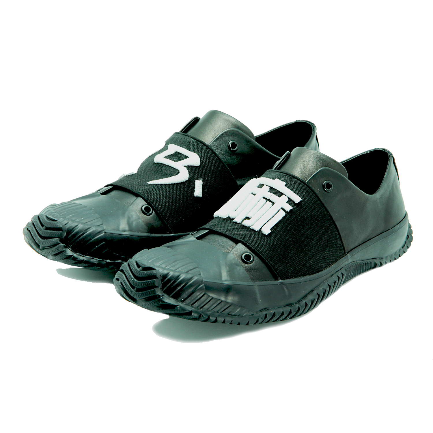 Gan Ma M1193 Black Leather Sneakers