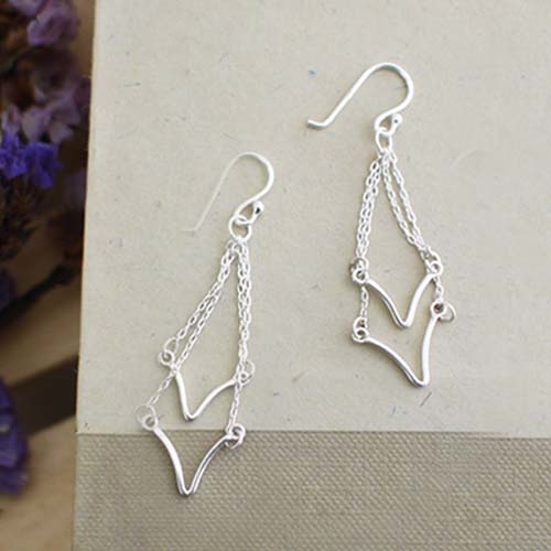 搖曳的霓虹純銀耳環/SE743