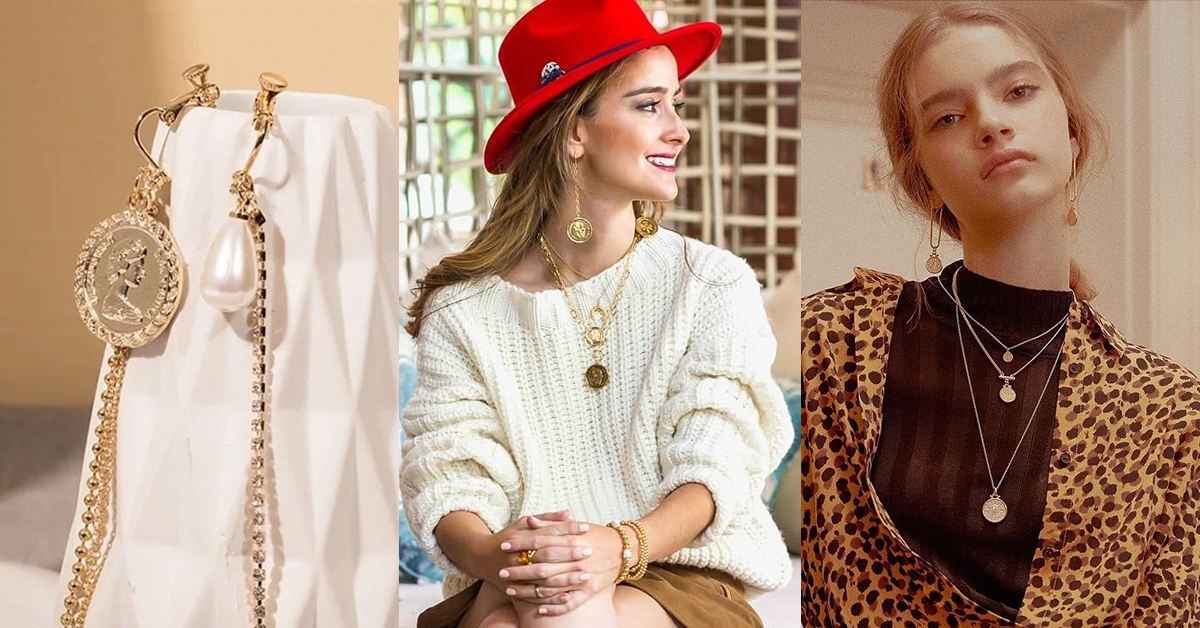 黃銅穿搭 - 金幣耳環 / 金幣項鍊