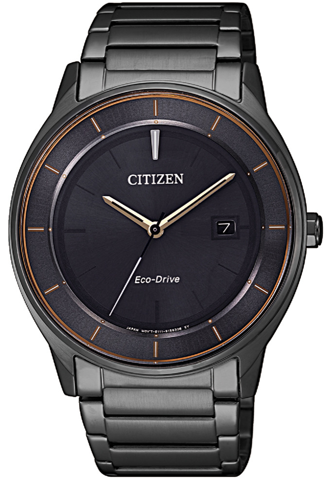 萬年鐘錶 - Citizen 星辰錶 GENT'S 時尚男錶  光動能系列 簡約全黑不鏽鋼腕錶  BM7407-81H 錶徑40MM