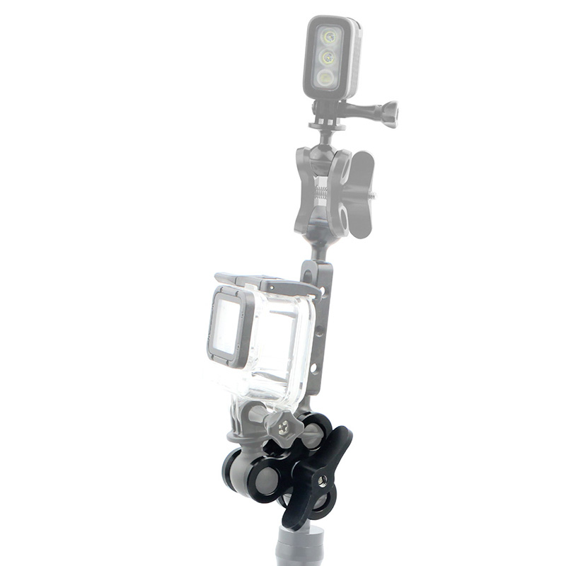 CNC潛水補光燈球頭三夾