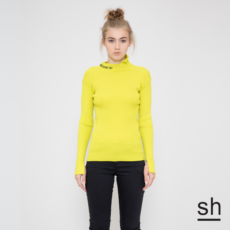 【SH】方切口羅紋合身針織衫