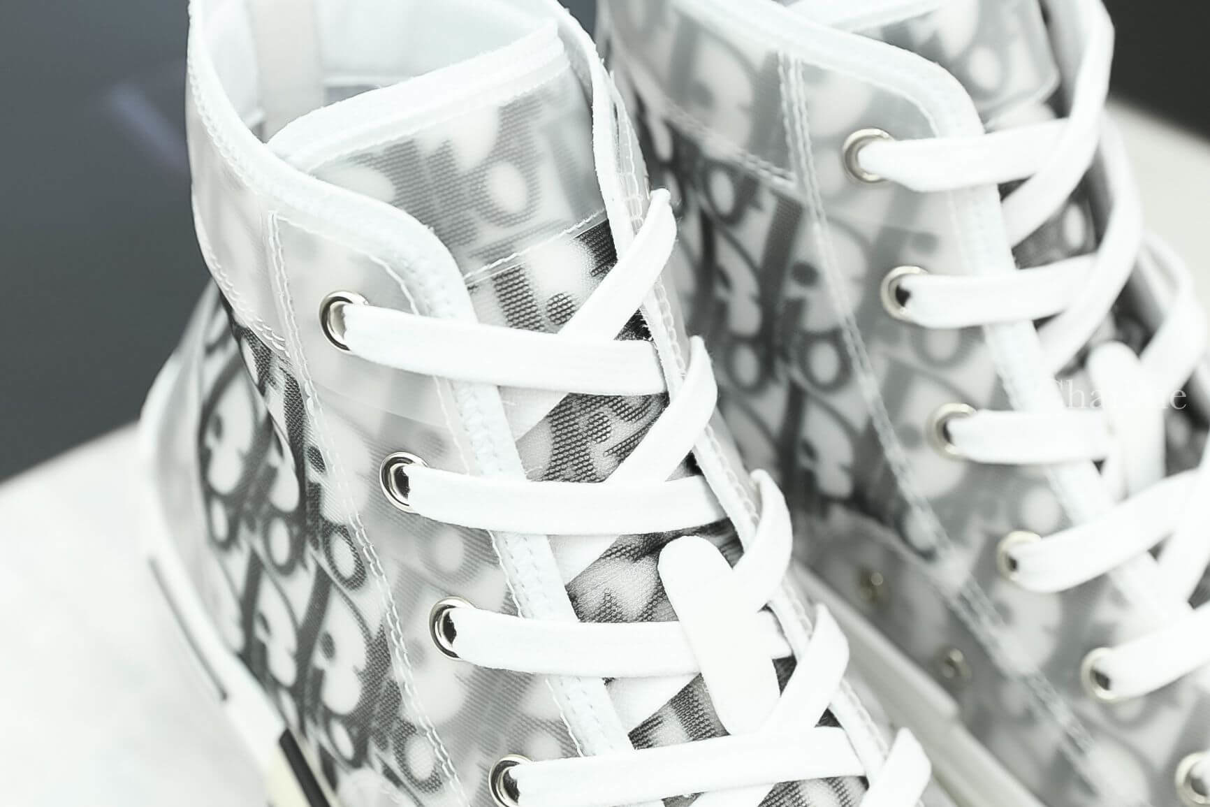 Dior Sneaker In Oblique B23 High-Top Sneakers 老花透明防水高筒帆布鞋