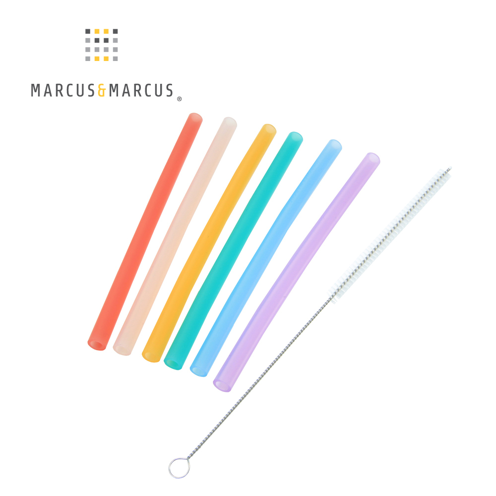 Marcus＆Marcus 動物樂園果凍矽膠吸管7件組