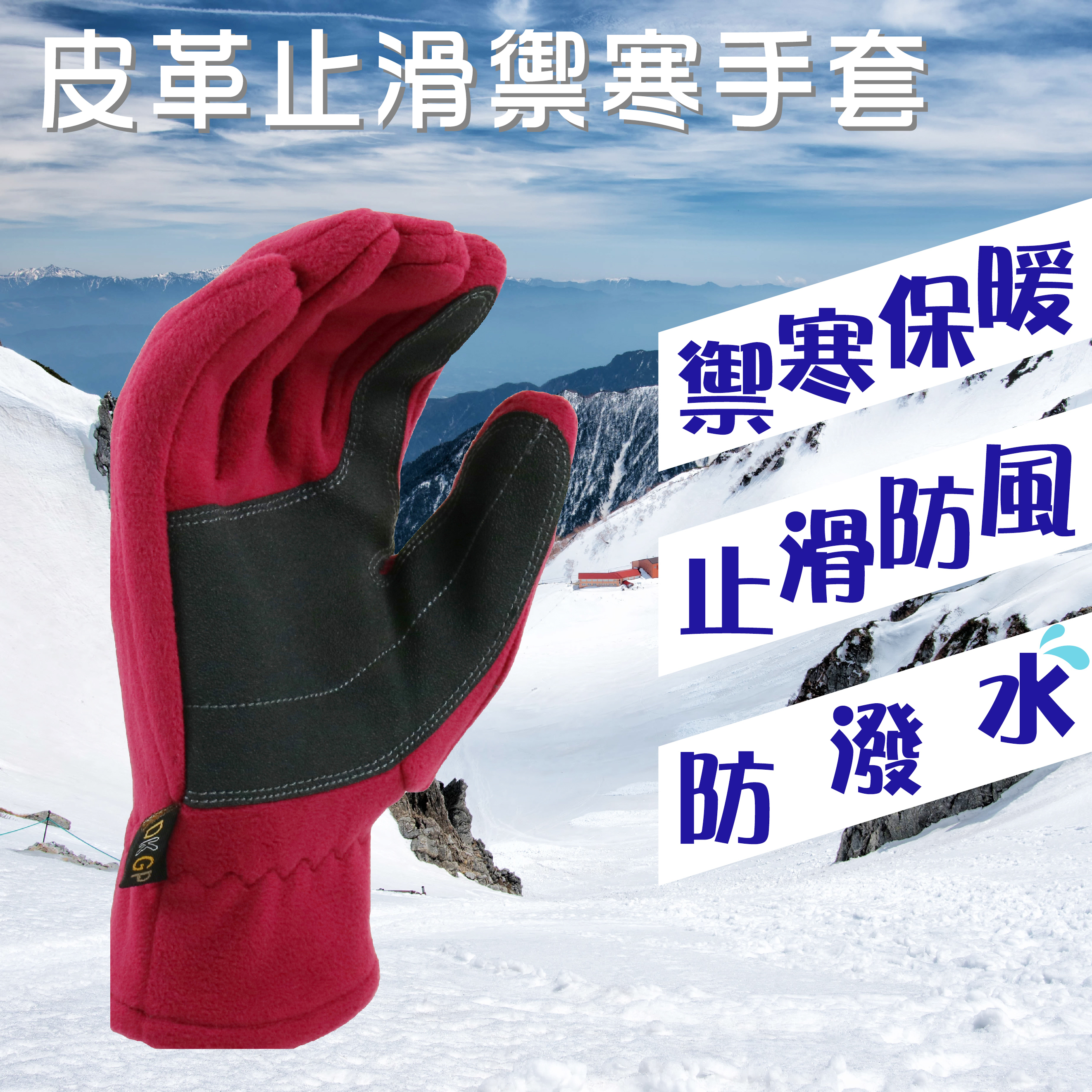 《皮革止滑禦寒手套》 防寒手套 禦寒手套 保暖手套 防風手套 防潑水手套 止滑手套 騎車手套 冬天手套