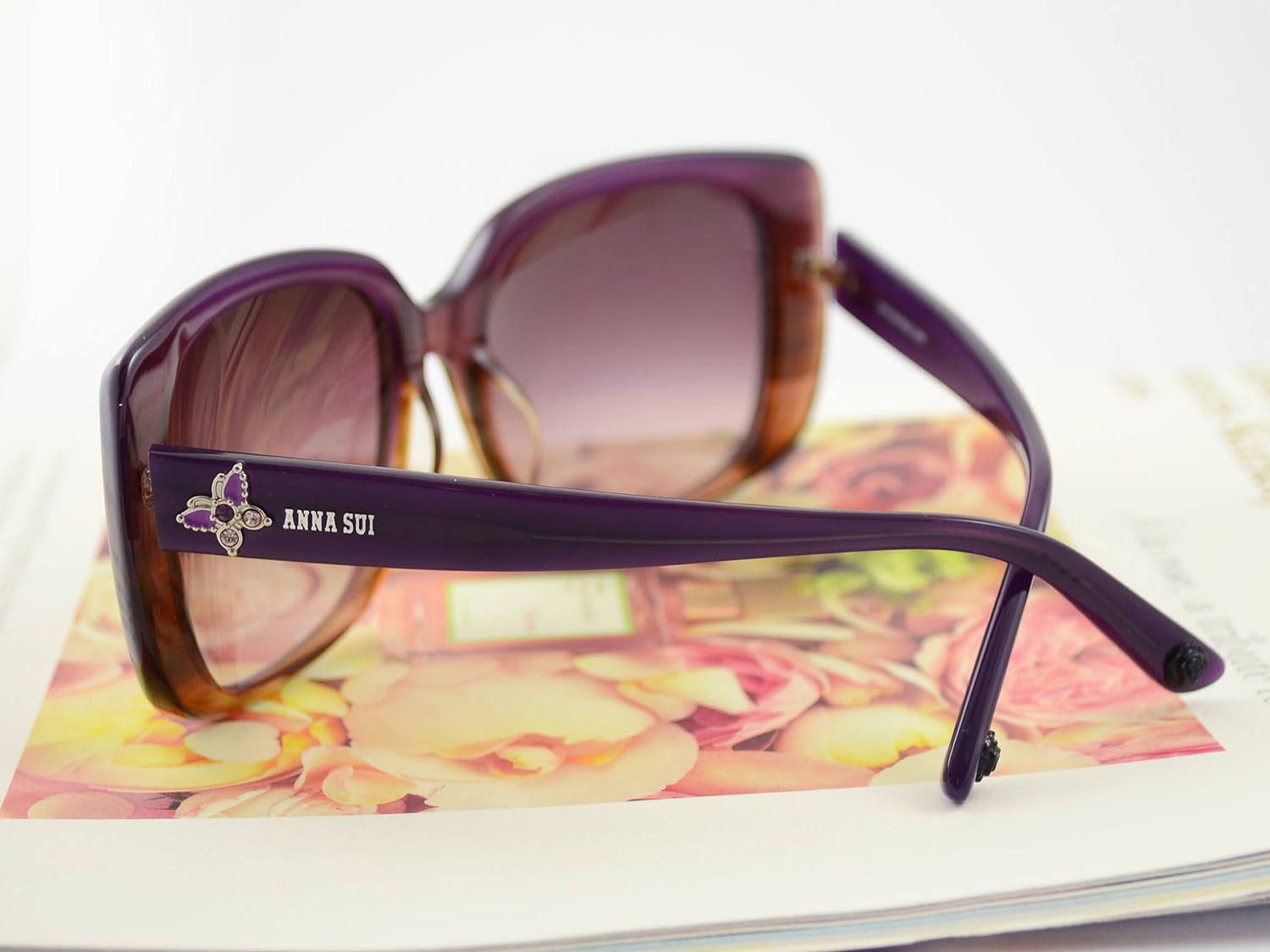 【ANNA SUI】水鑽蝴蝶設計太陽眼鏡(漸層紫) AS849-700