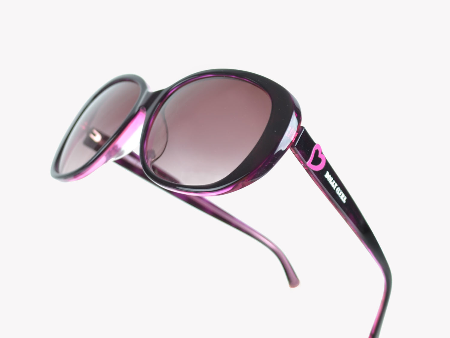 【ANNA SUI】日本安娜蘇 Dolly Girl優雅少女愛心圓弧墨鏡 (紫紅)DG803C704