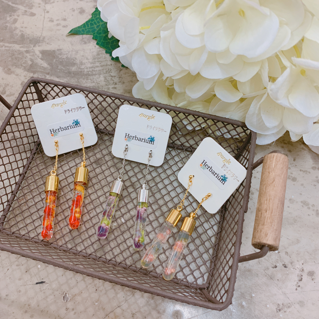 [網站限定優惠]【Gargle】 日本乾花封入試管耳環