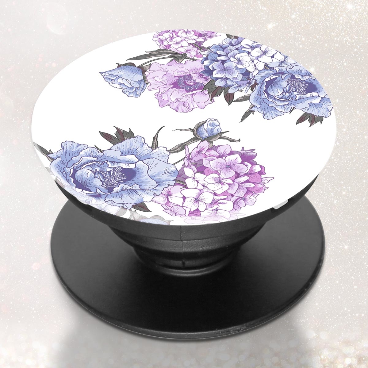 紫色繡球花手機支架