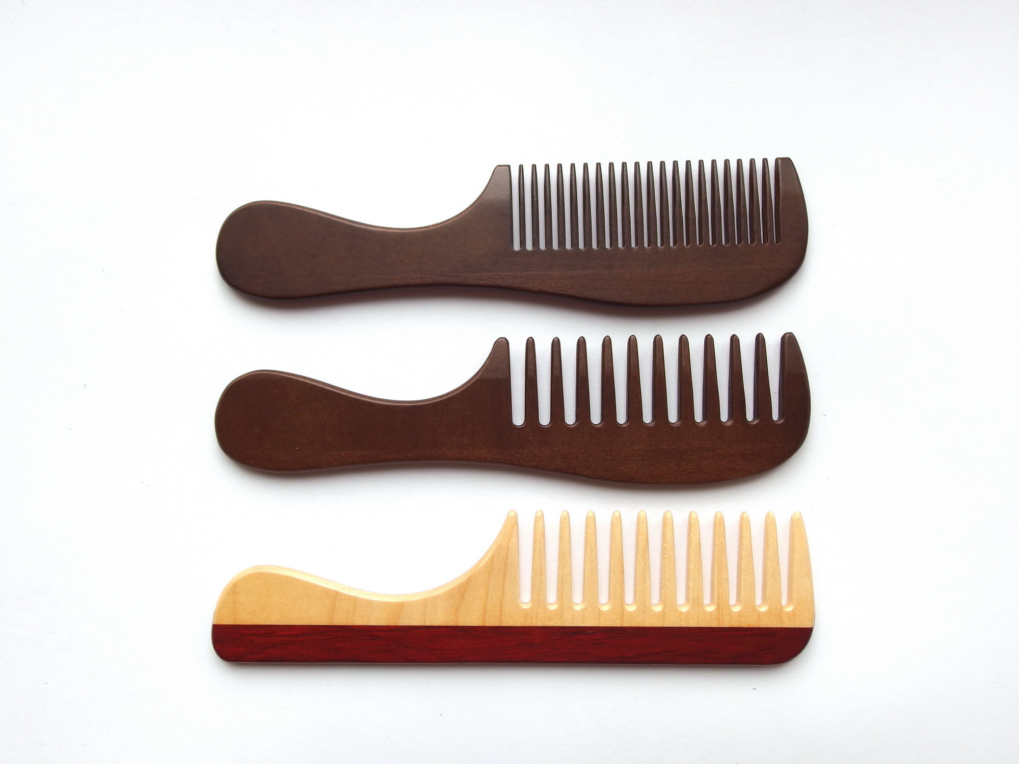 【小原木梳】可可色扁梳 寬齒 密齒