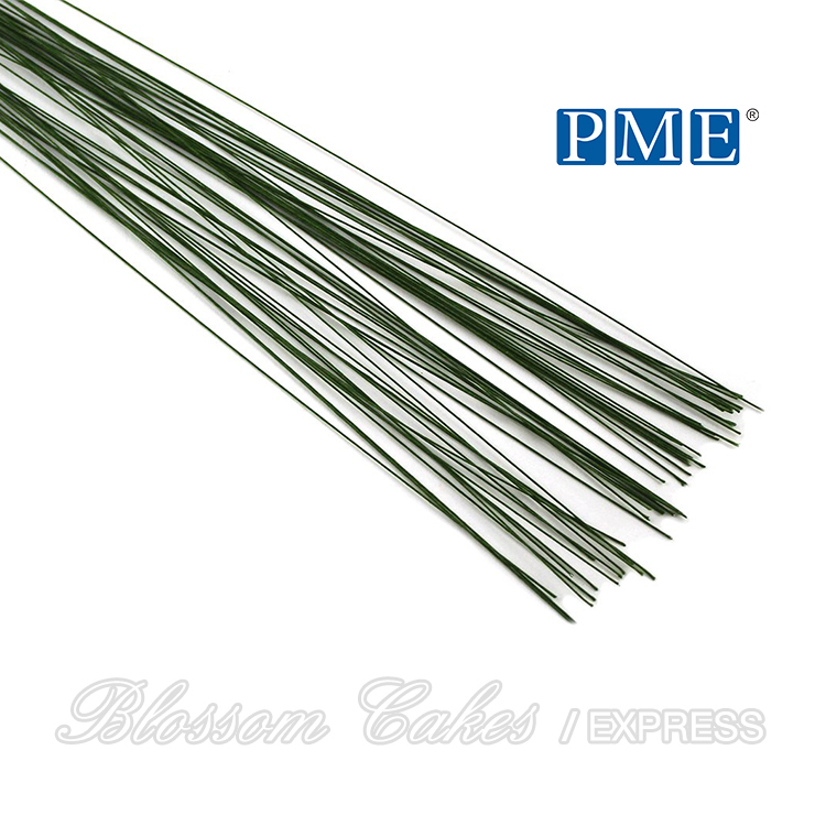 PME Floral Wires 28 Gauge, 36cm, Green, Pack of 50