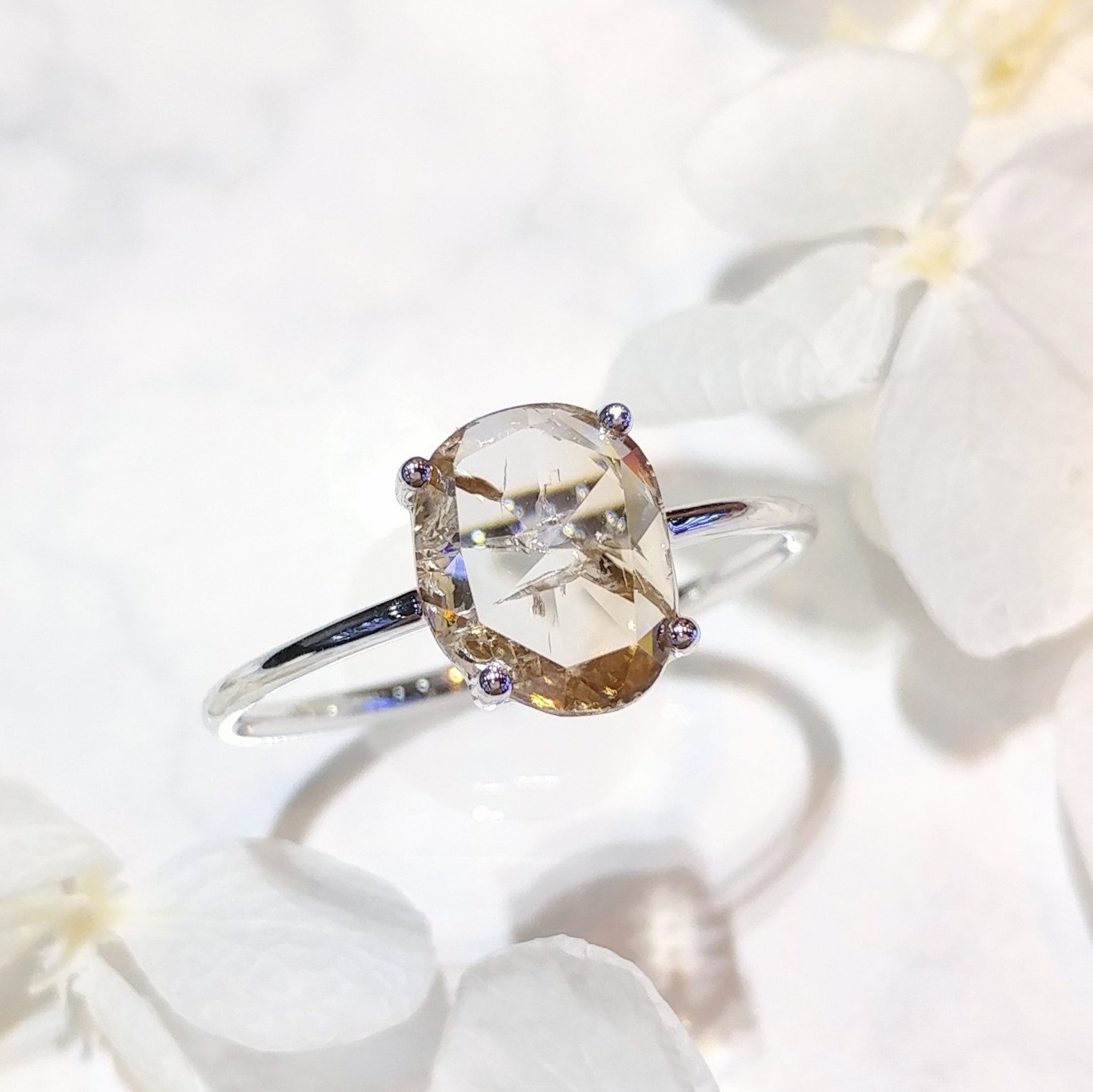 全新18K白金【單粒1卡11份鑽石】戒指