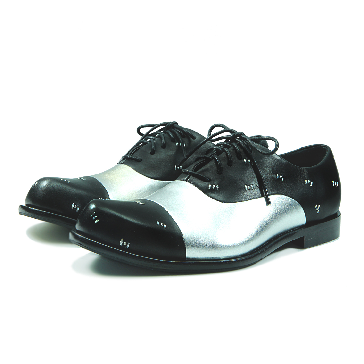 Jabberwocky M1127A Stitching Black Leather Oxford Shoes