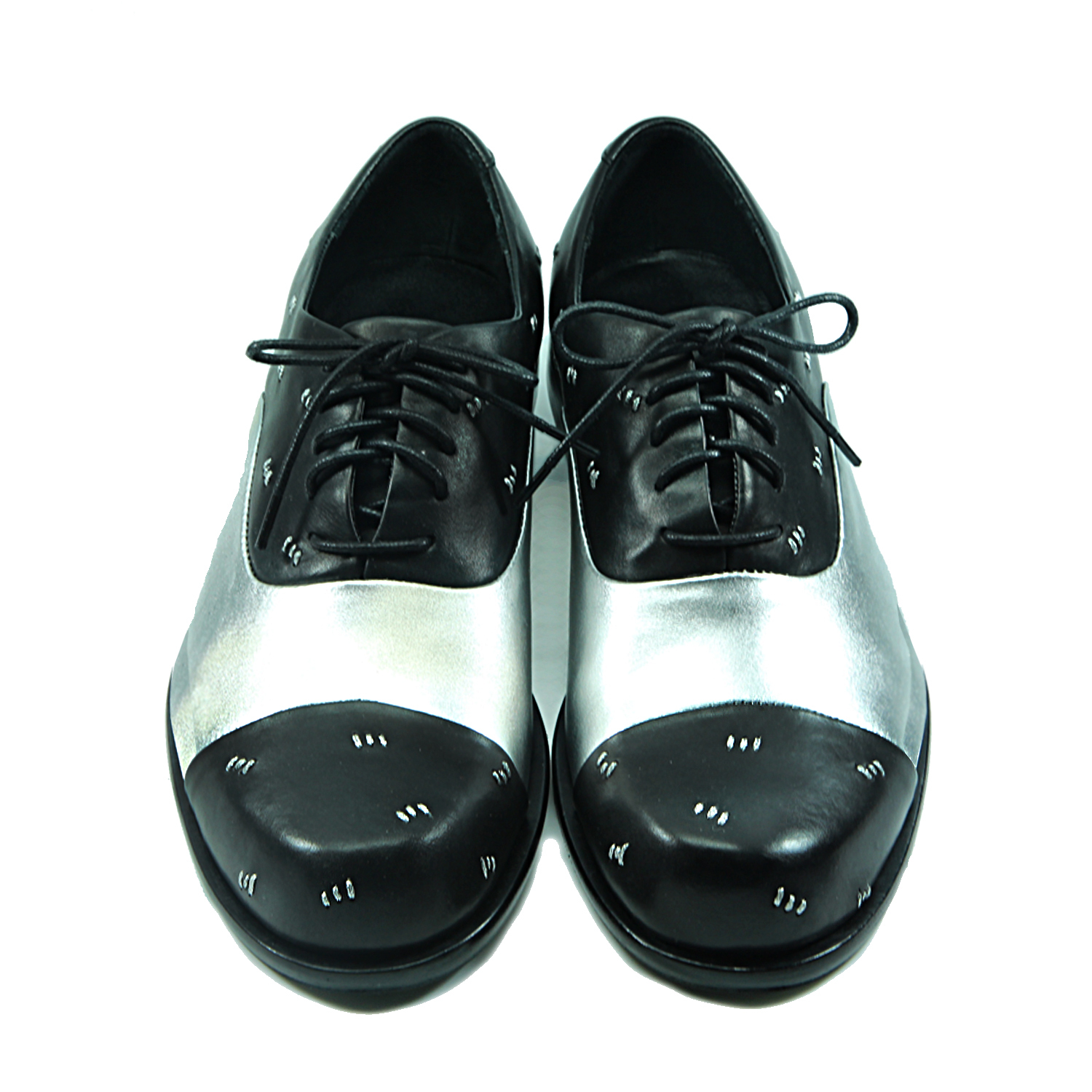 Jabberwocky M1127A Stitching Black Leather Oxford Shoes