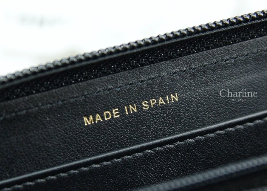 Chanel Boy Zipped Wallet 黑色金CC荔枝紋拉鍊長夾