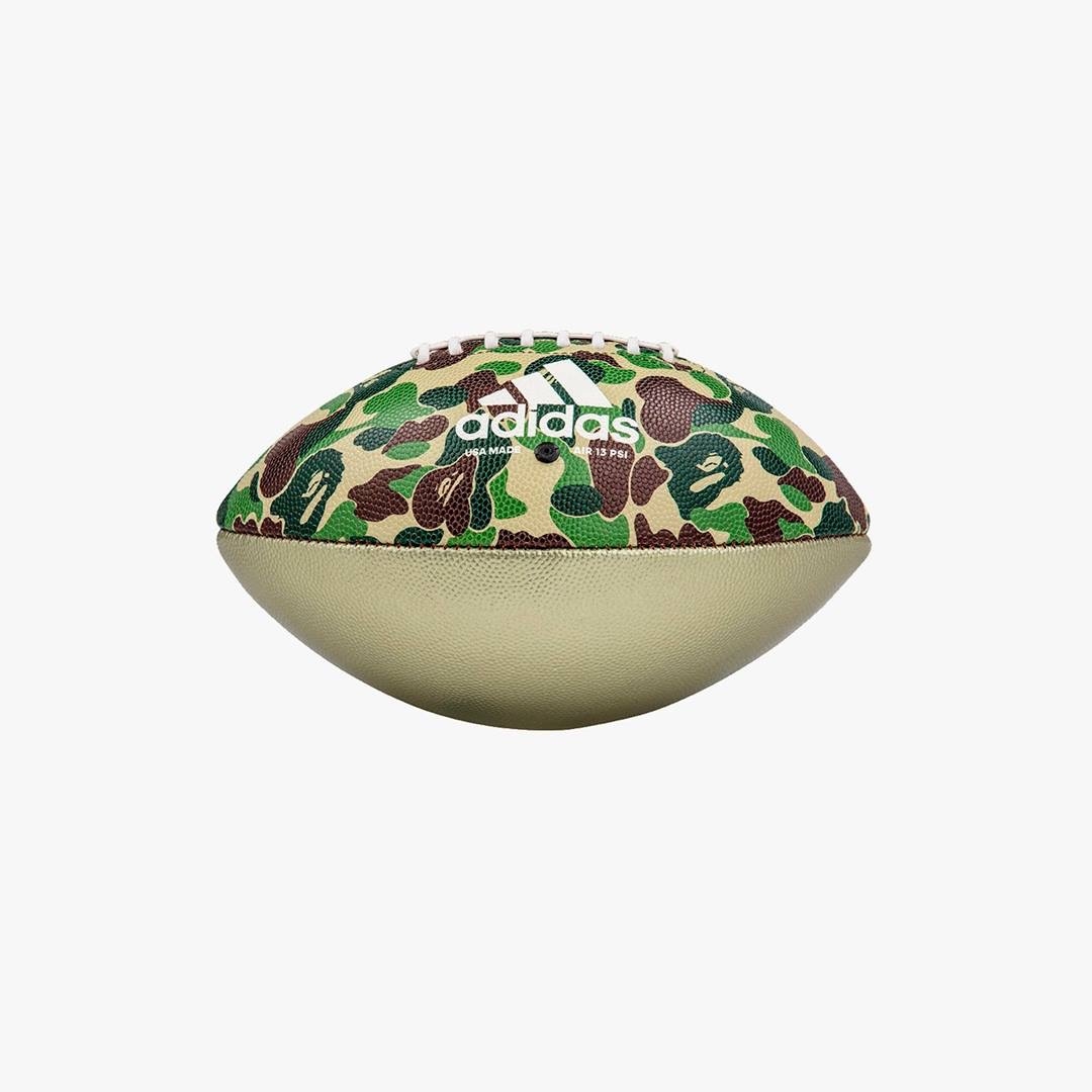 【 adidas x Bape Football "Superbowl" 限定聯名款 真皮迷彩橄欖球 】
