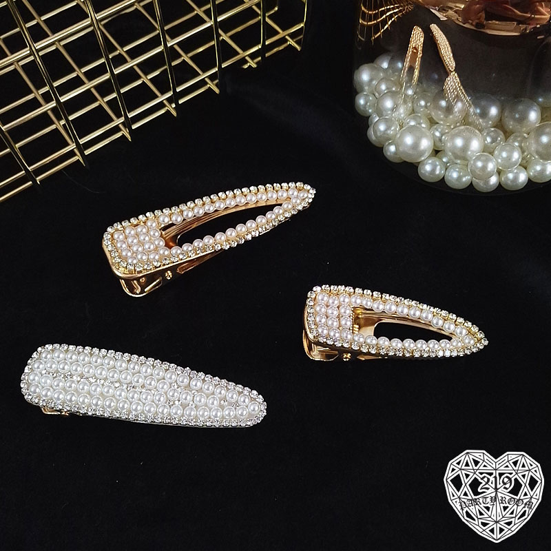 珍珠水鑽鴨嘴夾