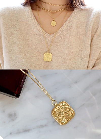 [現貨] 奢華方形金項鍊(From Italy)