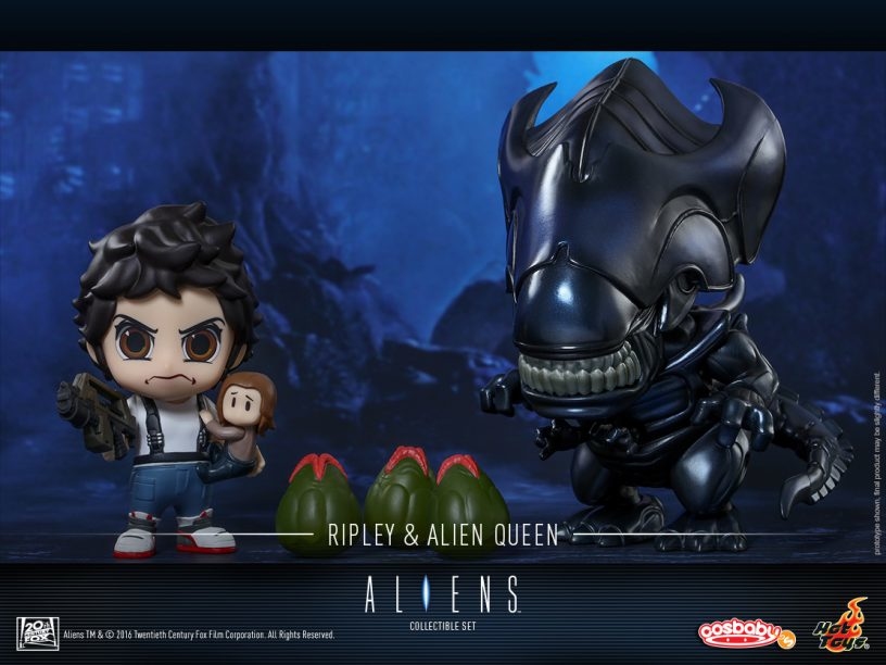 Hot Toys Aliens - Ellen Ripley & Alien Queen Cosbaby