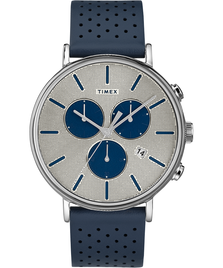 Timex TW2R97700 Fairfield Supernova Chronograph 41mm Leather Strap Watch