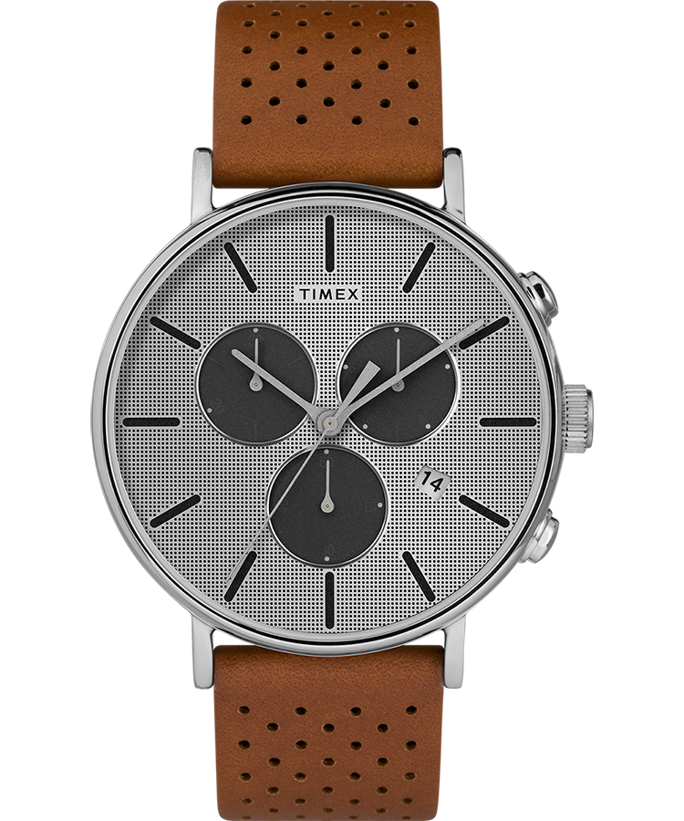 Timex TW2R79900 Fairfield Supernova Chronograph 41mm Leather Strap Watch