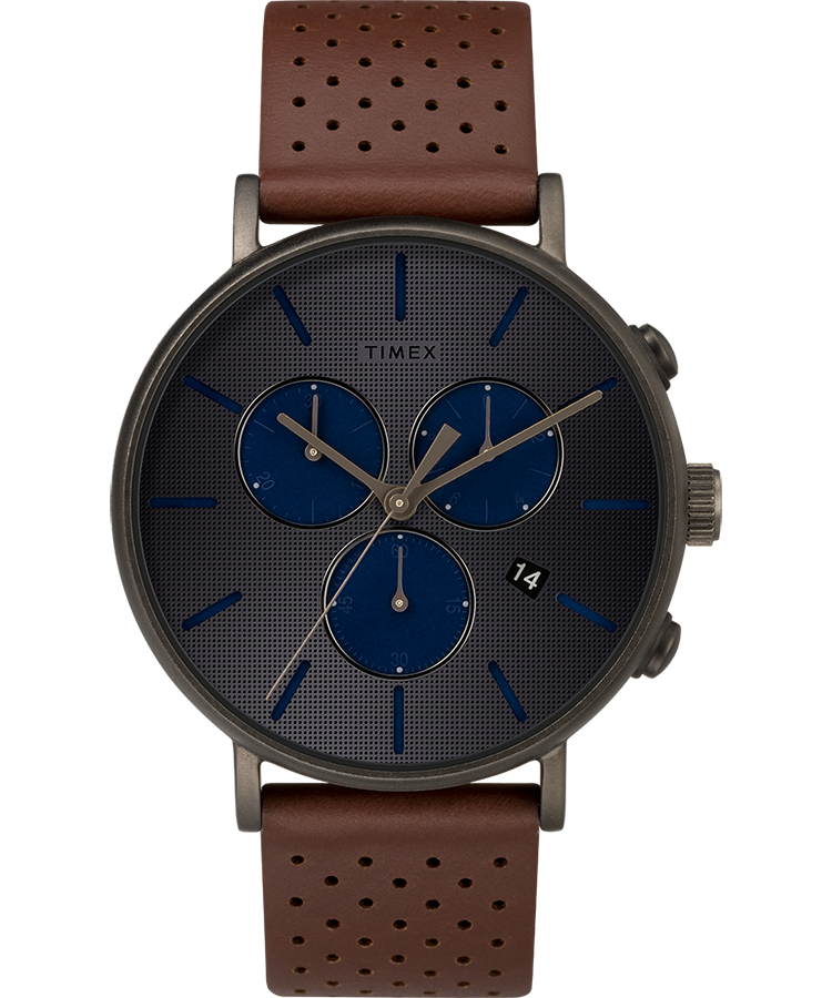 Timex TW2R80000  Fairfield Supernova Chronograph 41mm Leather Strap Watch