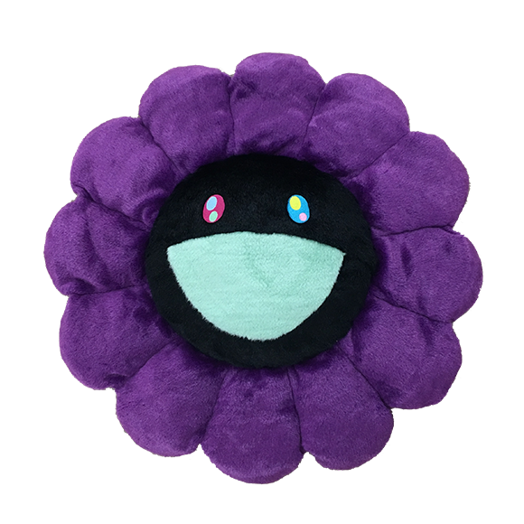 100cm Takashi Murakami Flower Cushion (Purple x Black)