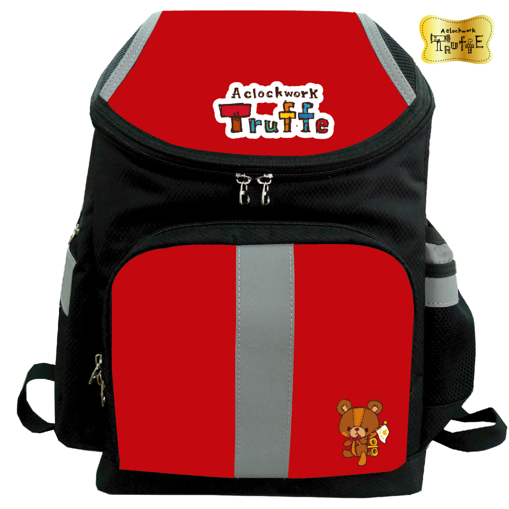發條小熊立體護脊後背書包_黑紅B=TF5685B