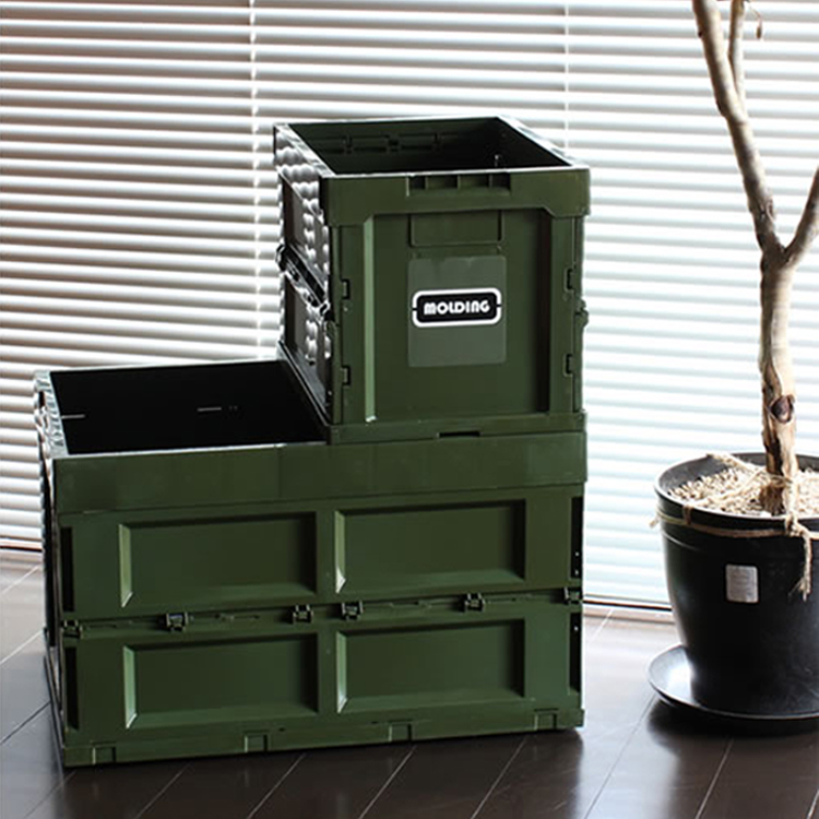 molding 日本『型』生活摺疊整理箱-M黑色20 L