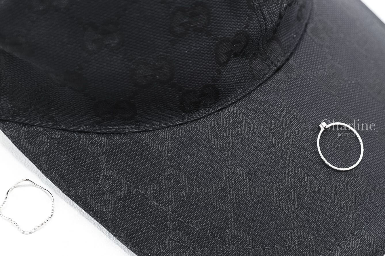 Gucci Original GG Canvas Baseball Hat With Web 黑色老花GG紅綠條紋棒球帽