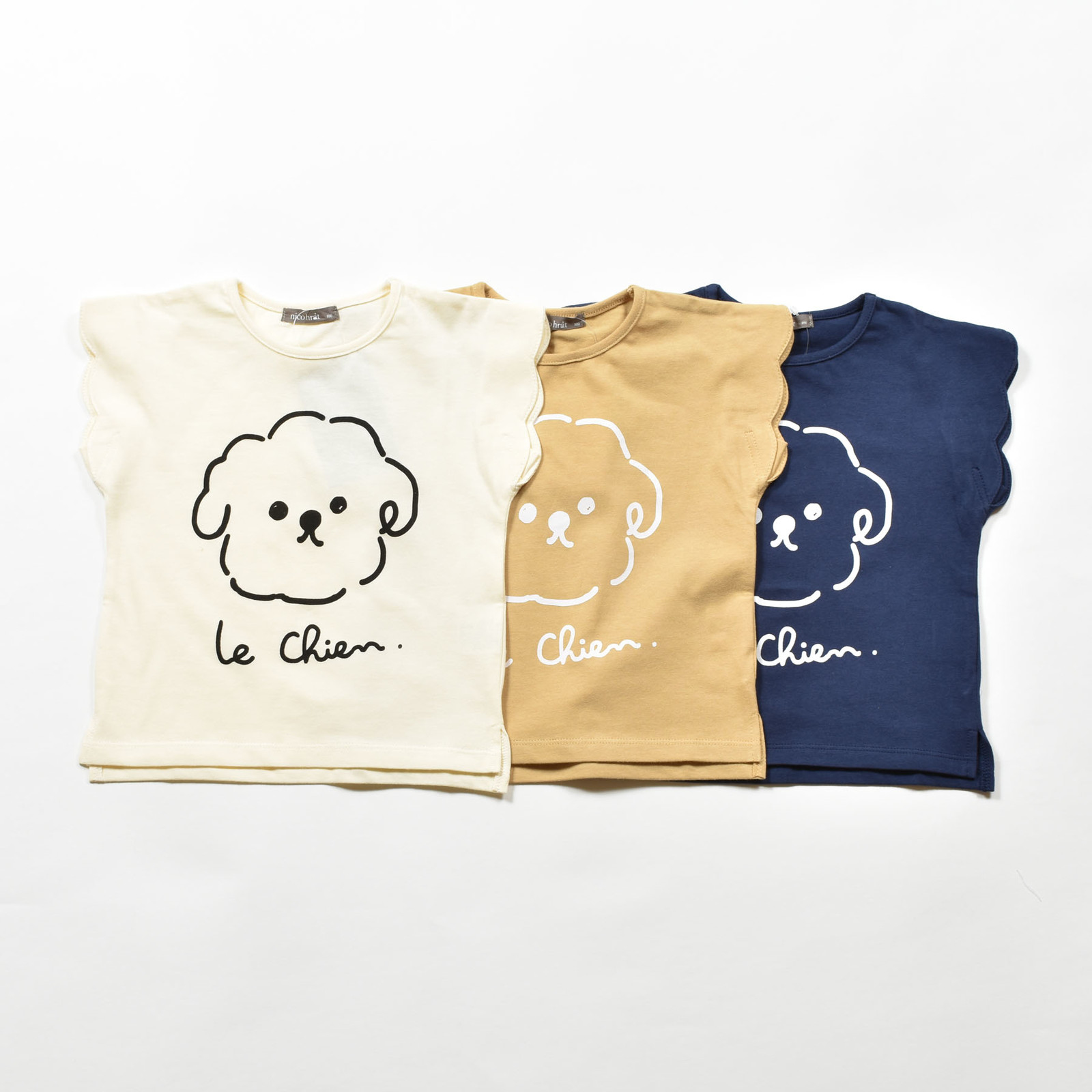 日本nico hrat 狗狗 高紗支細柔純棉 花朵無袖T恤(共三色)